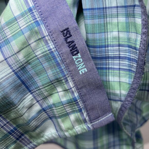 Tommy Bahama The Coconut Point Button Up Shirt Mens Large Green Blue Plaid SS - Picture 9 of 13